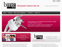 Tablet Screenshot of bmgorthopaedics.com
